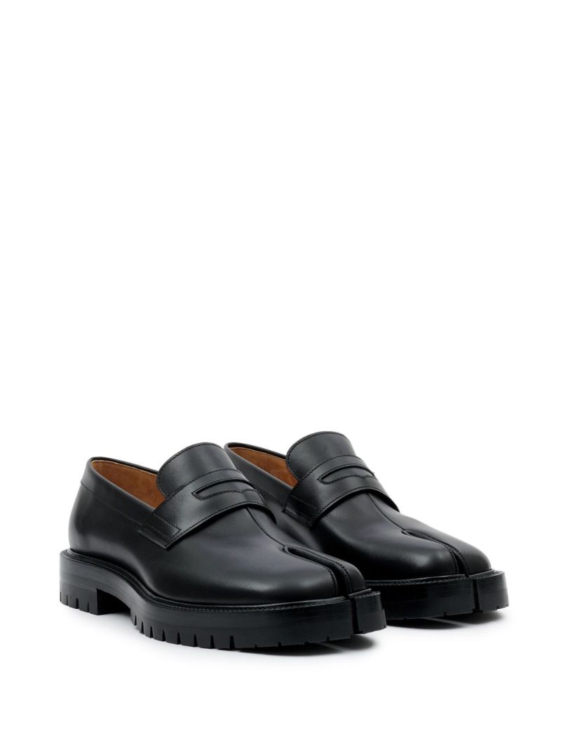 Black Tabi Leather Loafers