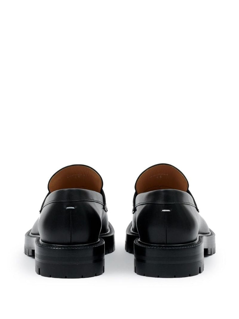 Black Tabi Leather Loafers