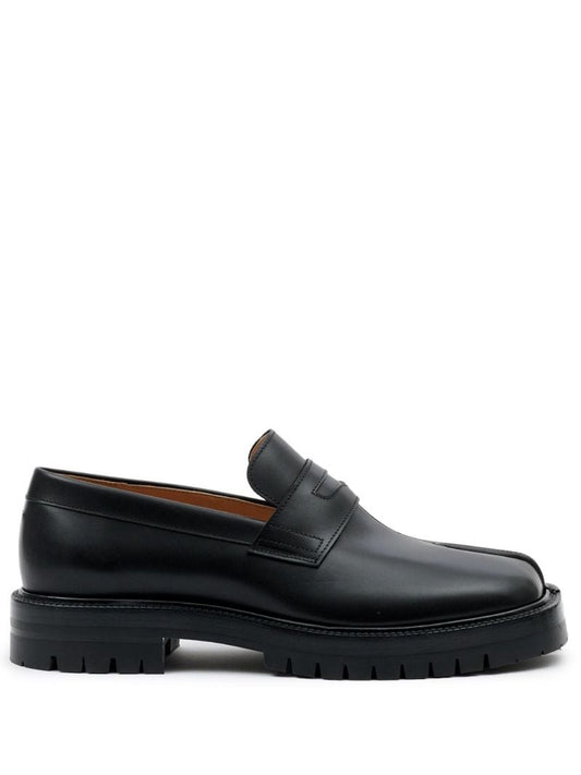 Black Tabi Leather Loafers