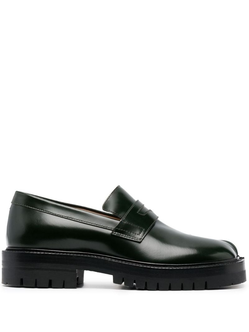 Green Tabi Leather Loafers