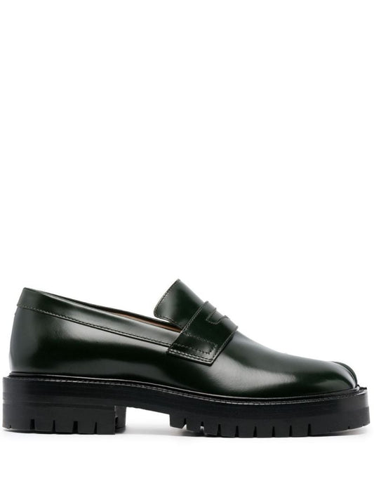 Green Tabi Leather Loafers