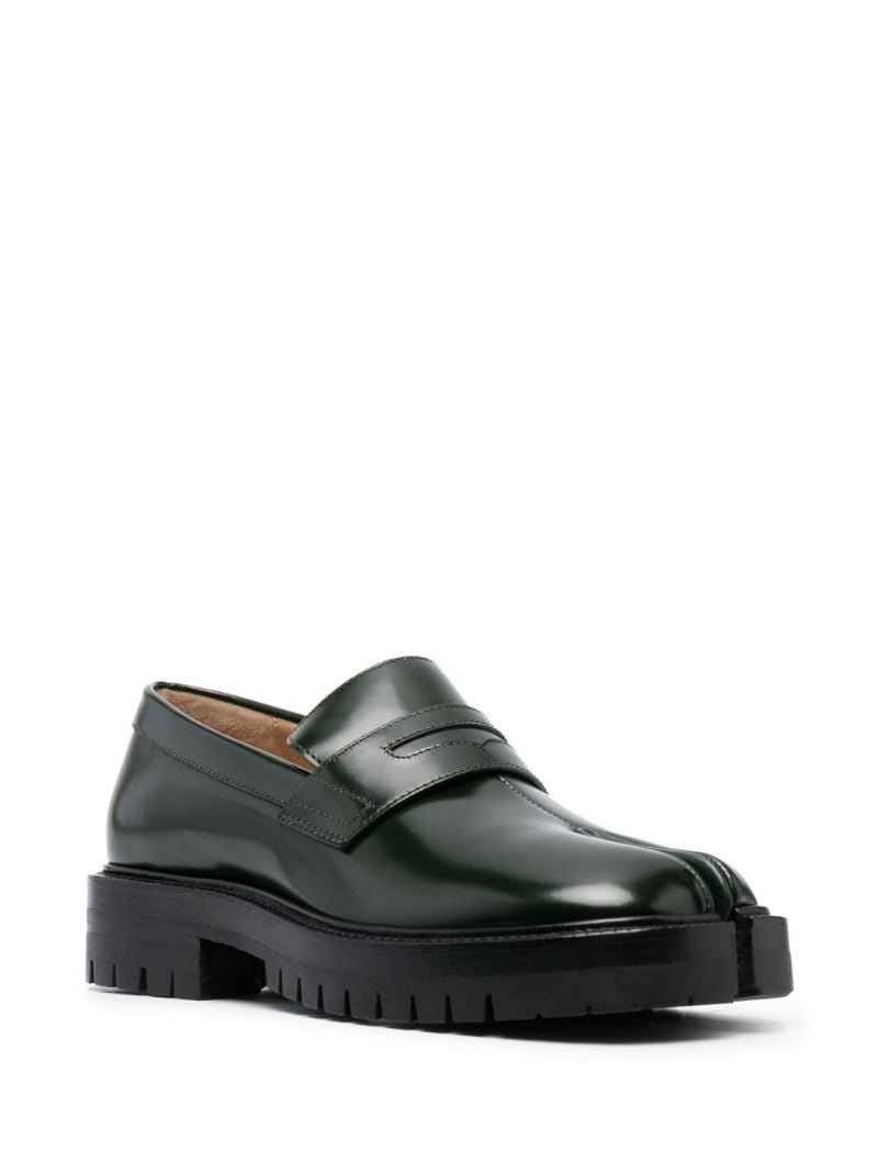 Green Tabi Leather Loafers
