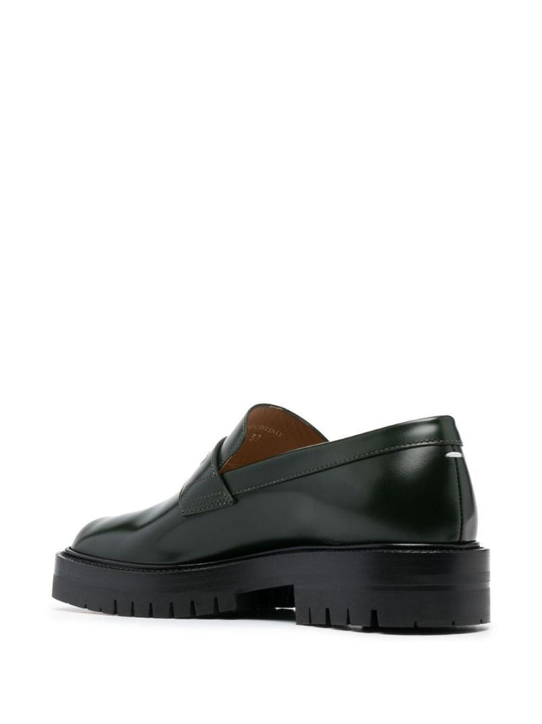 Green Tabi Leather Loafers