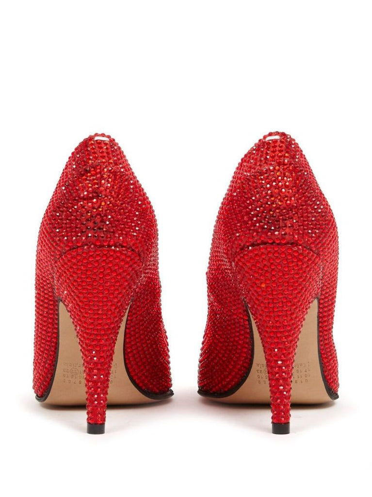 Red Tabi 110 Rhinestone-embellished Pumps