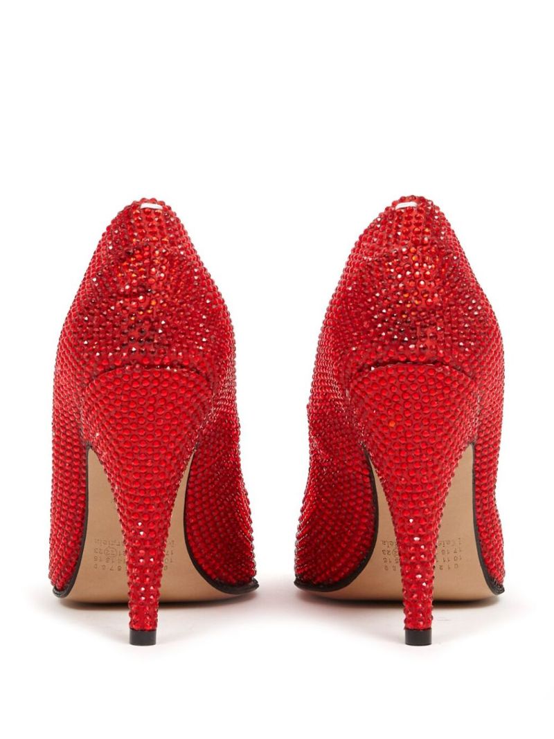 Red Tabi 110 Rhinestone-embellished Pumps
