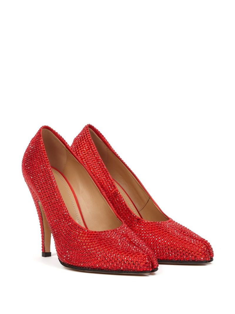 Red Tabi 110 Rhinestone-embellished Pumps