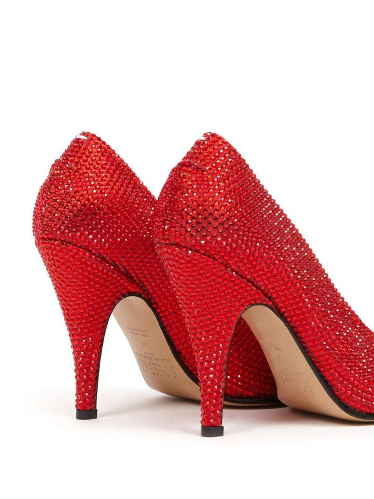 Red Tabi 110 Rhinestone-embellished Pumps