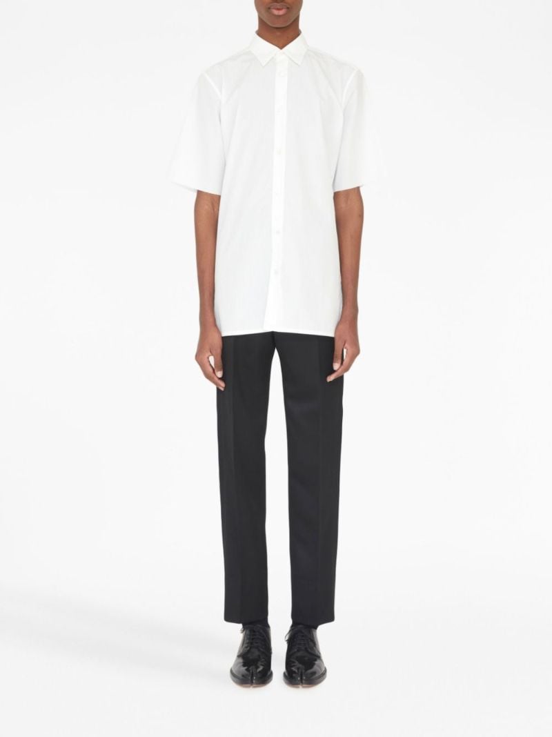 White Short-sleeve Button-up Shirt