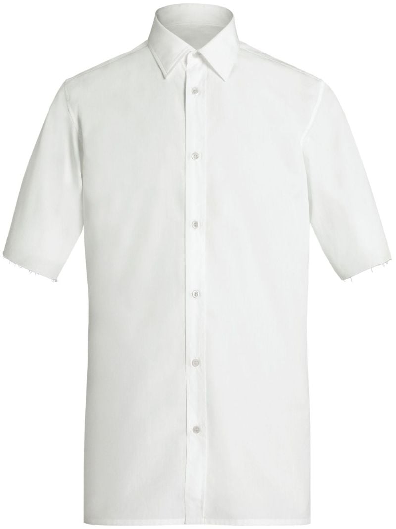 White Short-sleeve Button-up Shirt
