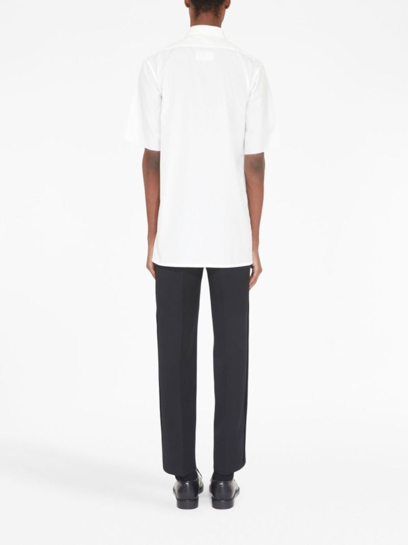 White Short-sleeve Button-up Shirt