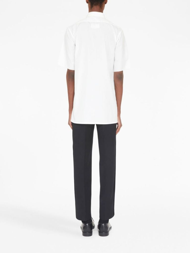 White Short-sleeve Button-up Shirt