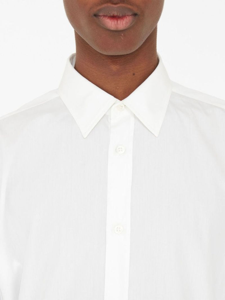 White Short-sleeve Button-up Shirt