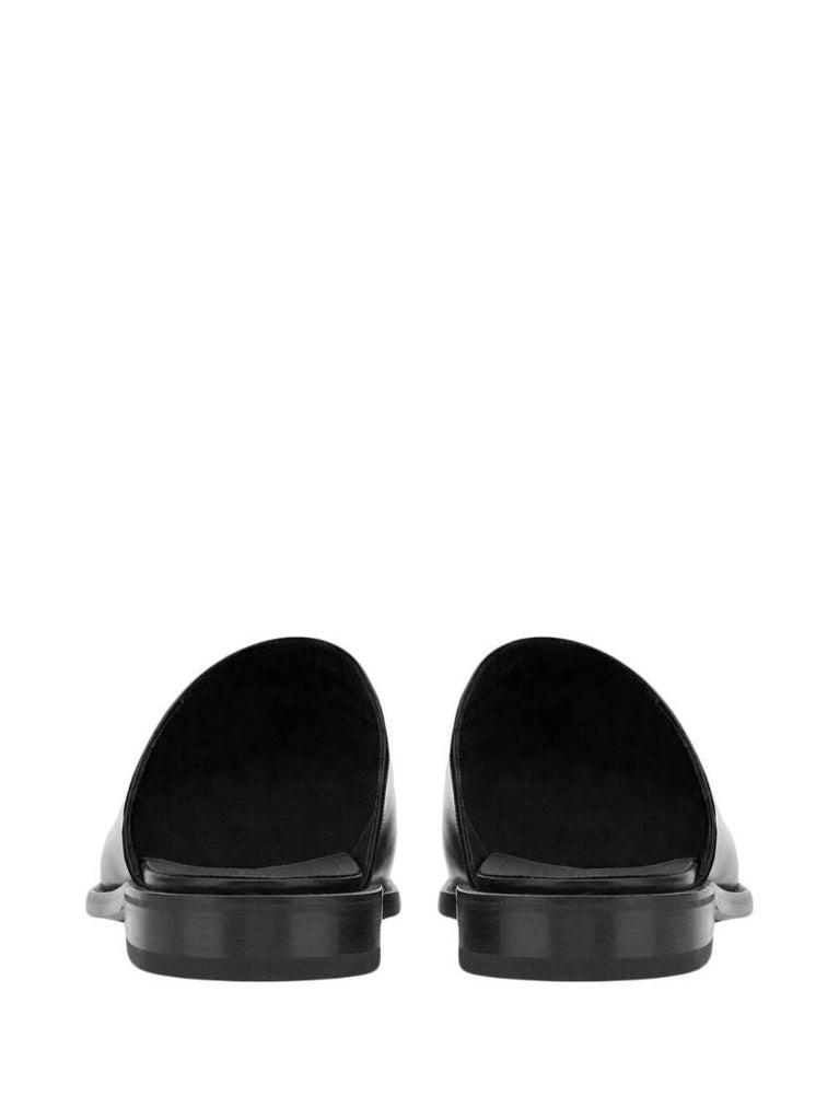 Black Leather Slip-on Loafers
