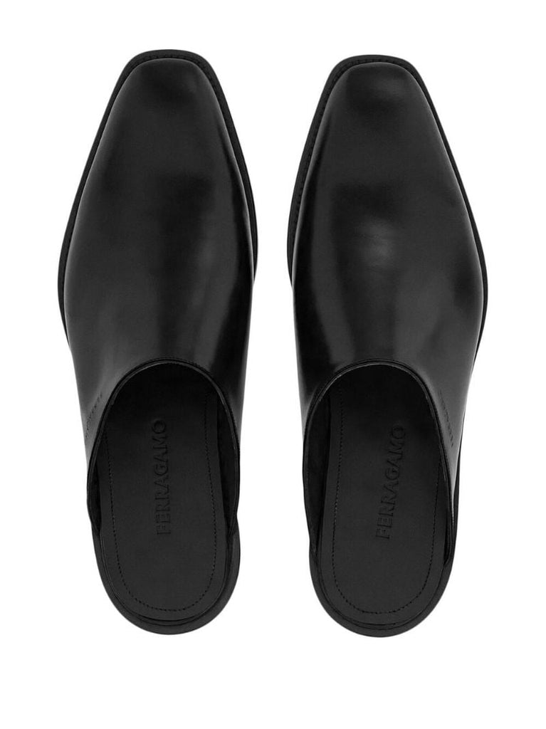 Black Leather Slip-on Loafers