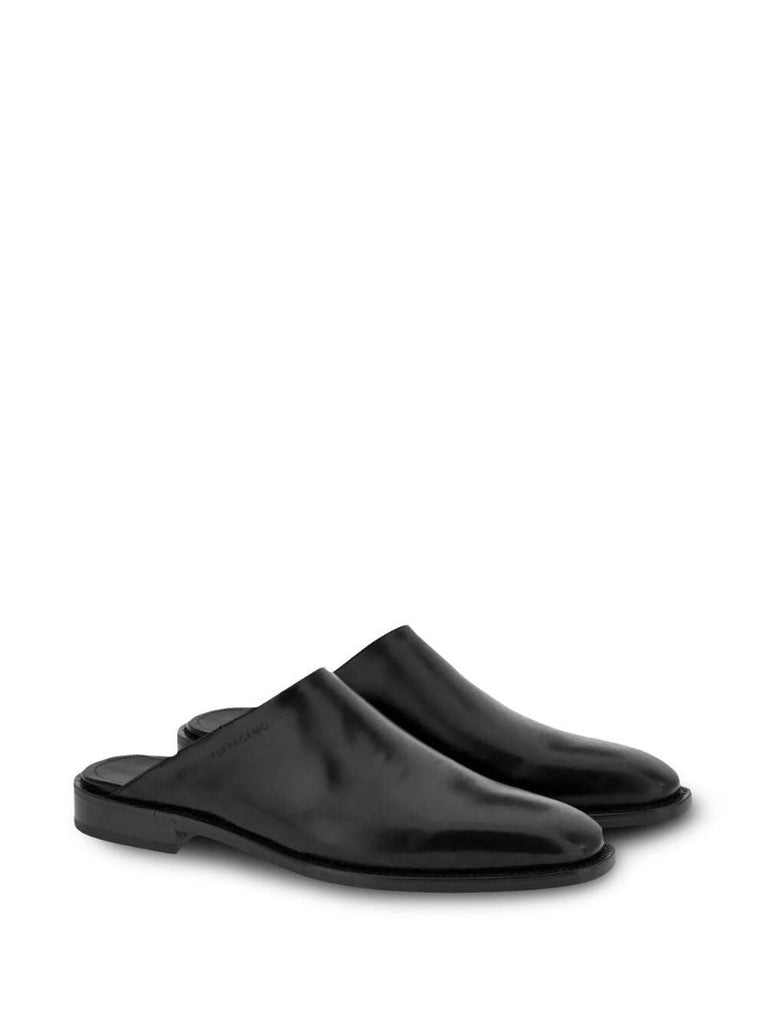 Black Leather Slip-on Loafers