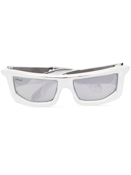 White Volcanite Square Sunglasses