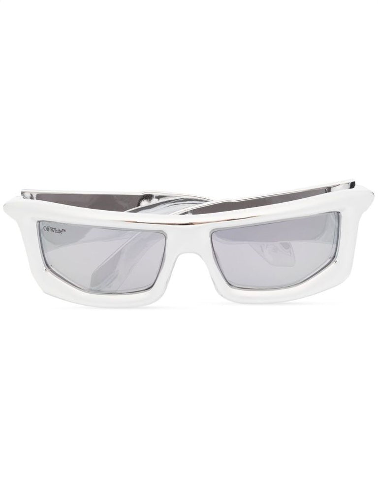 White Volcanite Square Sunglasses