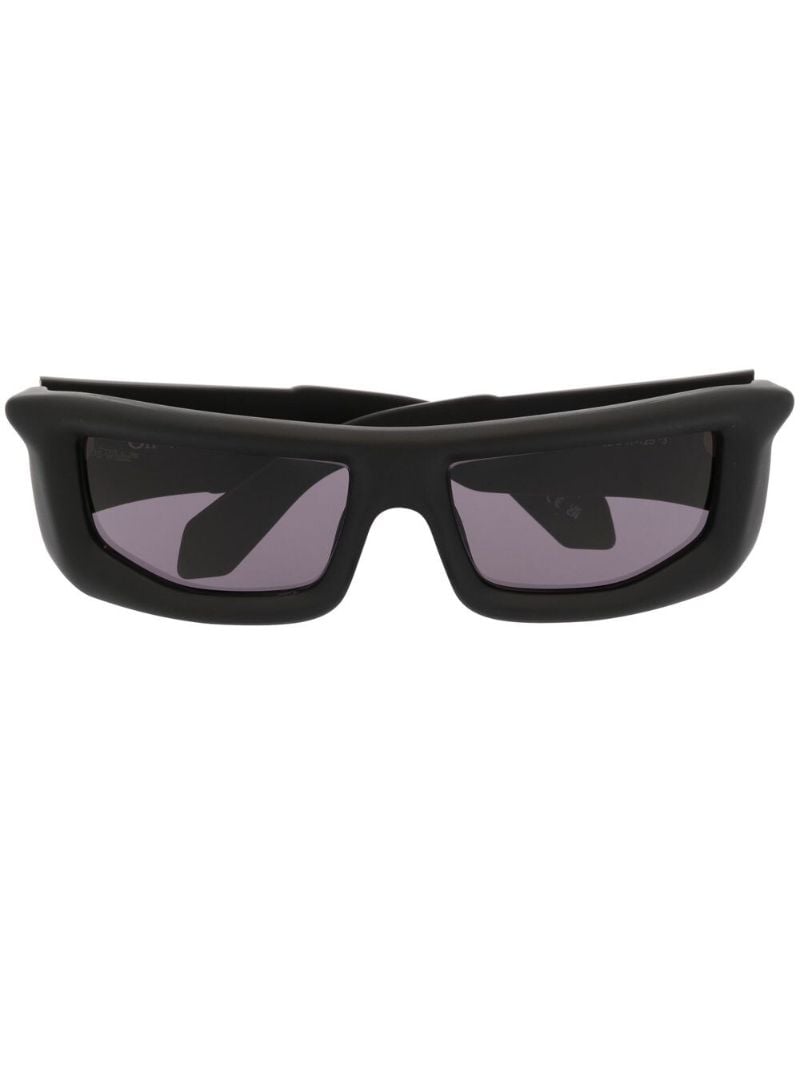 Black Volcanite Square Frame Sunglasses