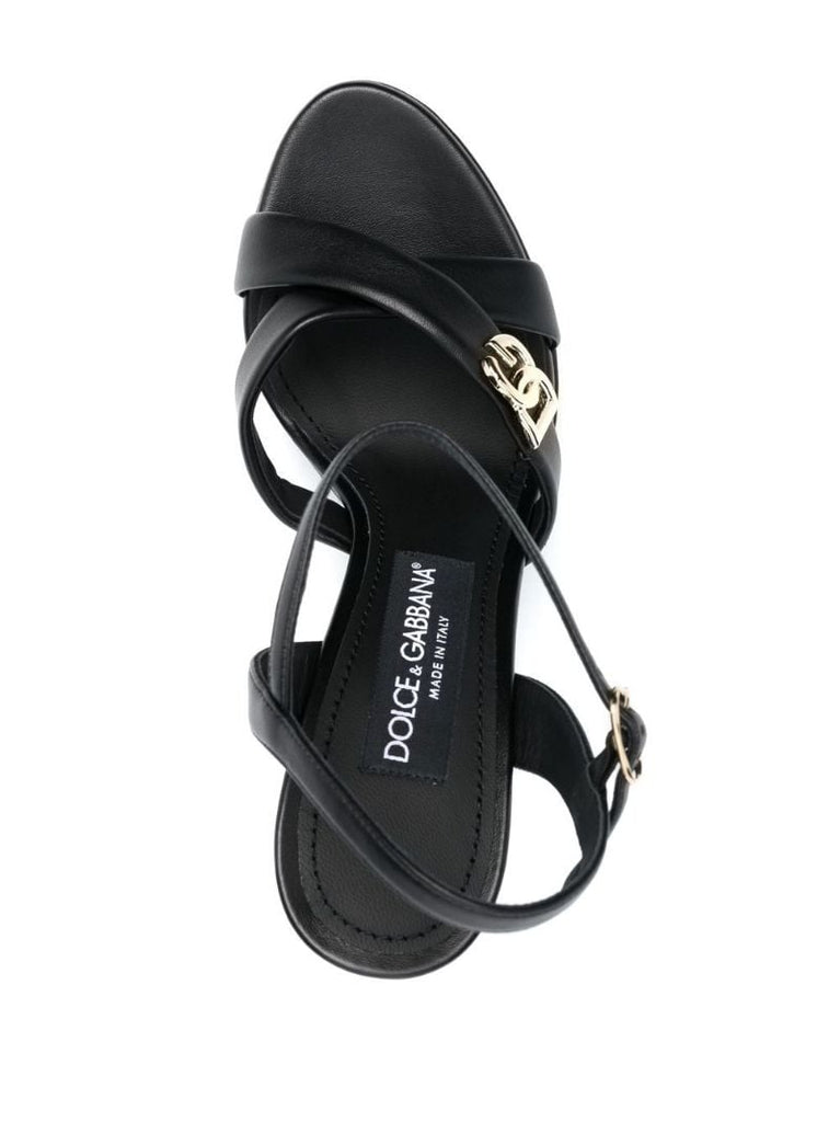 Black Dg Logo 130 Sandals