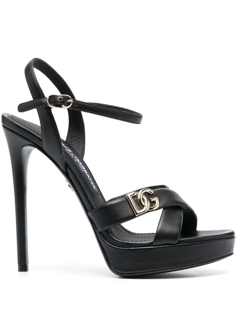Black Dg Logo 130 Sandals