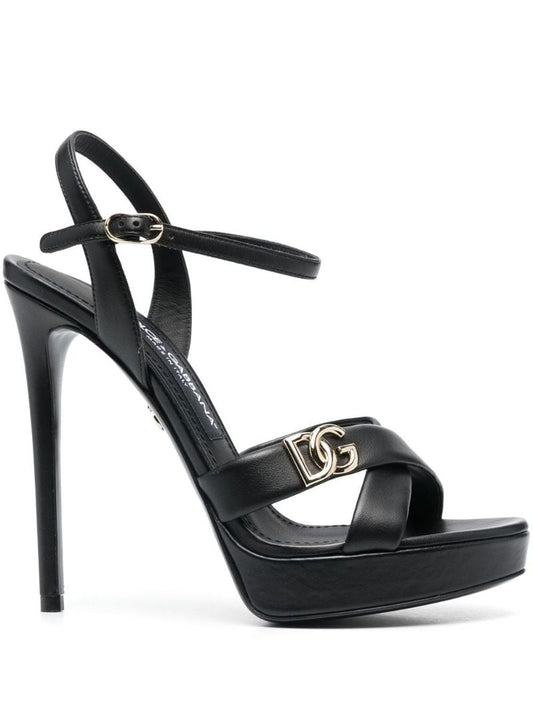 Black Dg Logo 130 Sandals