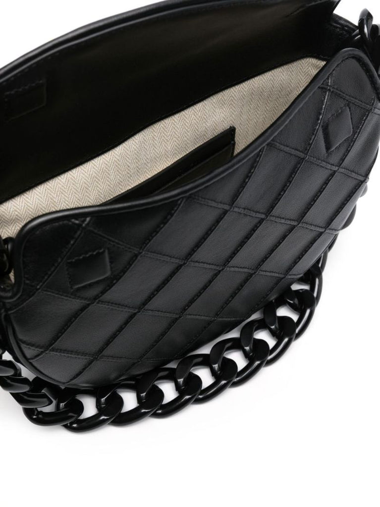 Black Mini Fleming Soft Crescent Shoulder Bag