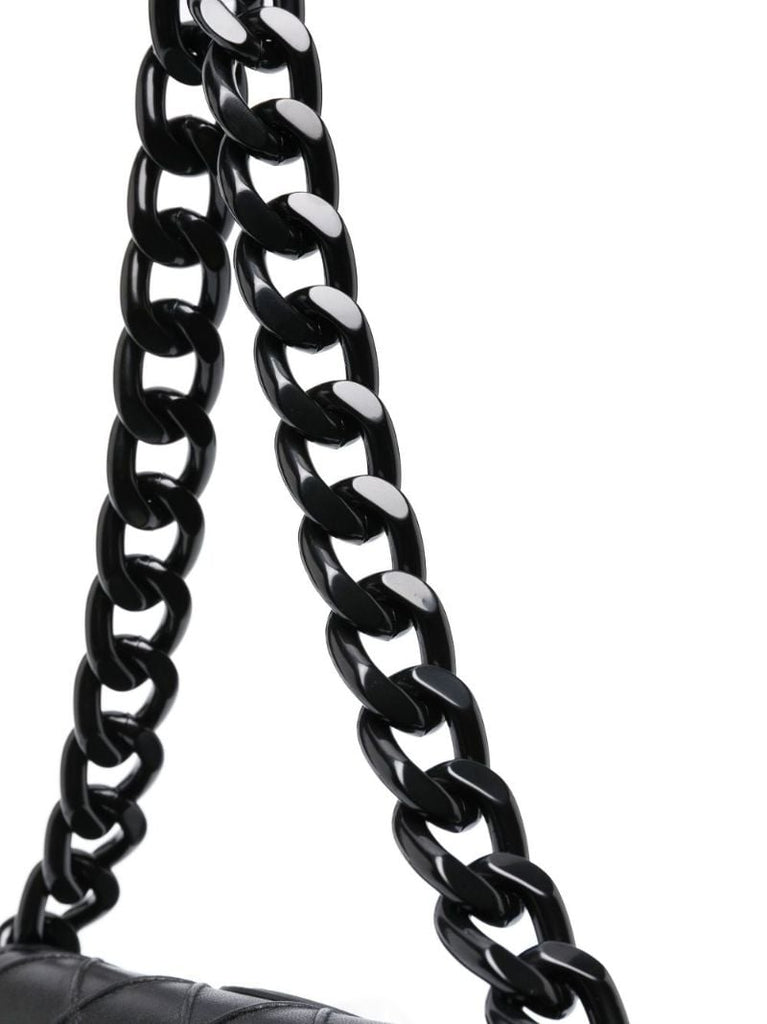 Black Mini Fleming Soft Crescent Shoulder Bag