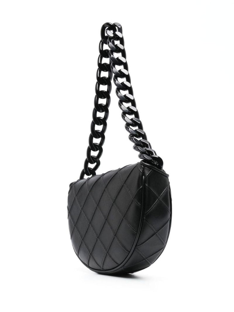 Black Mini Fleming Soft Crescent Shoulder Bag