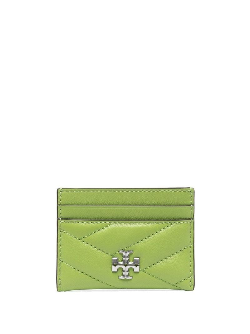 Green Kira Chevron Leather Card Holder