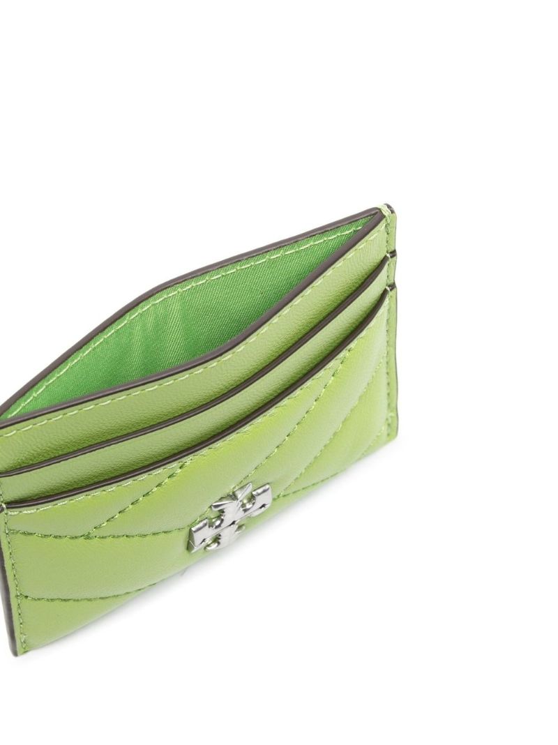 Green Kira Chevron Leather Card Holder