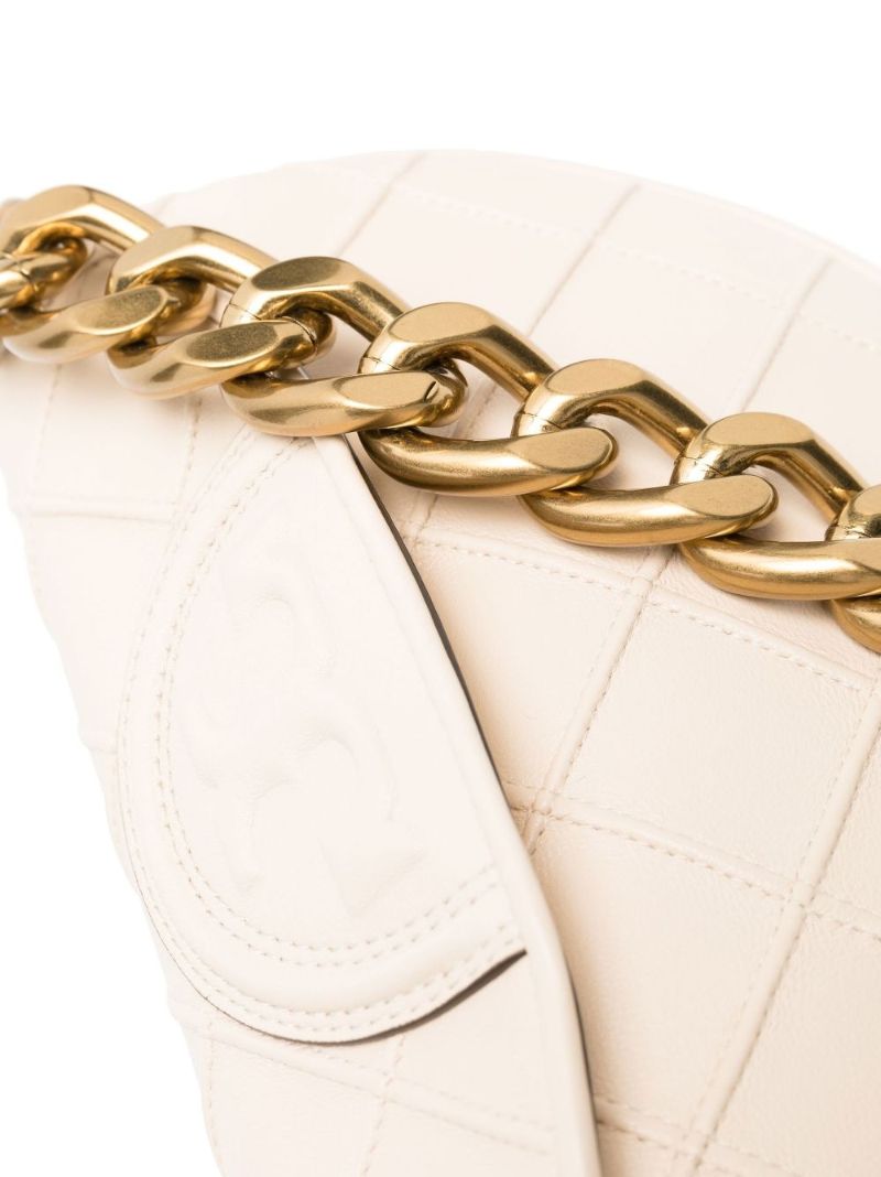 Neutral Mini Fleming Soft Crescent Shoulder Bag