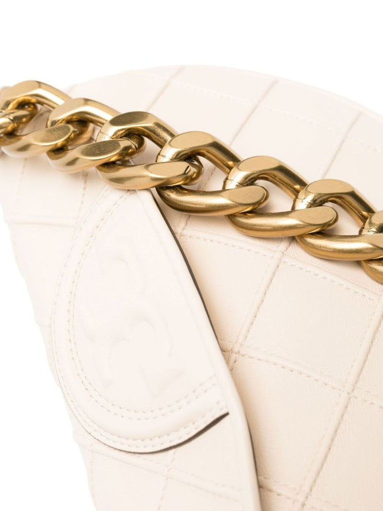 Neutral Mini Fleming Soft Crescent Shoulder Bag