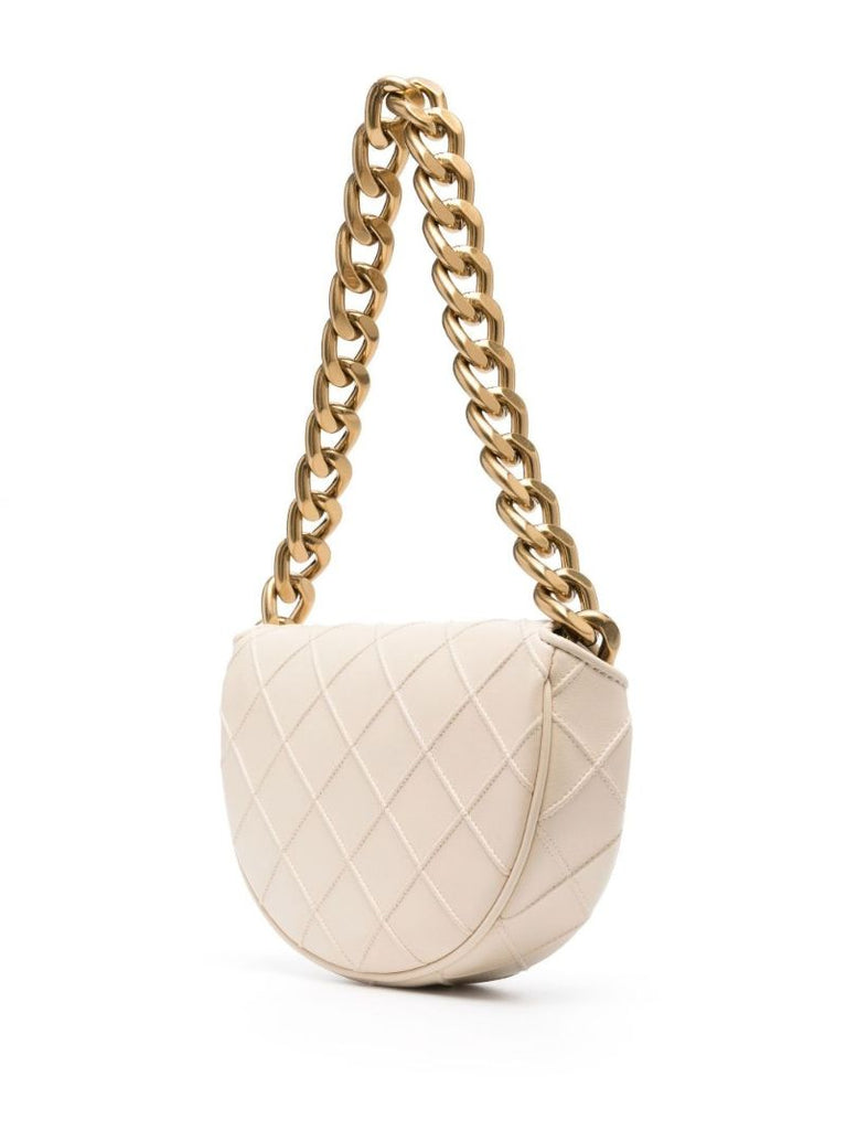 Neutral Mini Fleming Soft Crescent Shoulder Bag