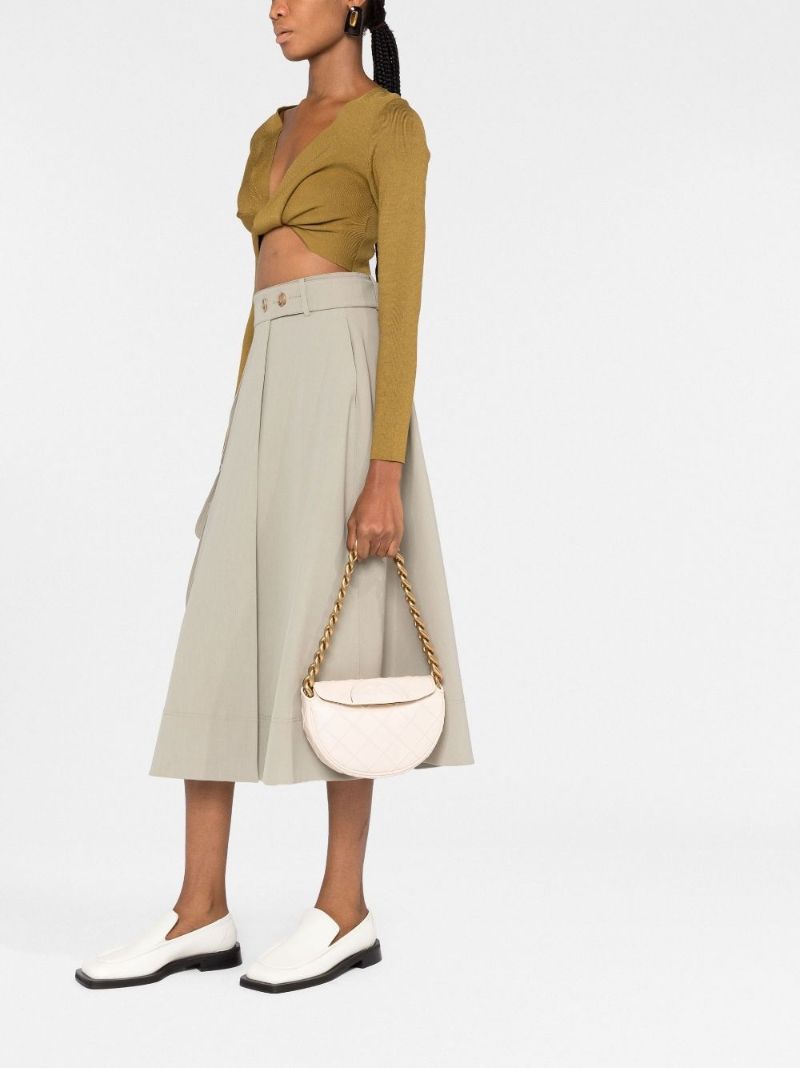 Neutral Mini Fleming Soft Crescent Shoulder Bag