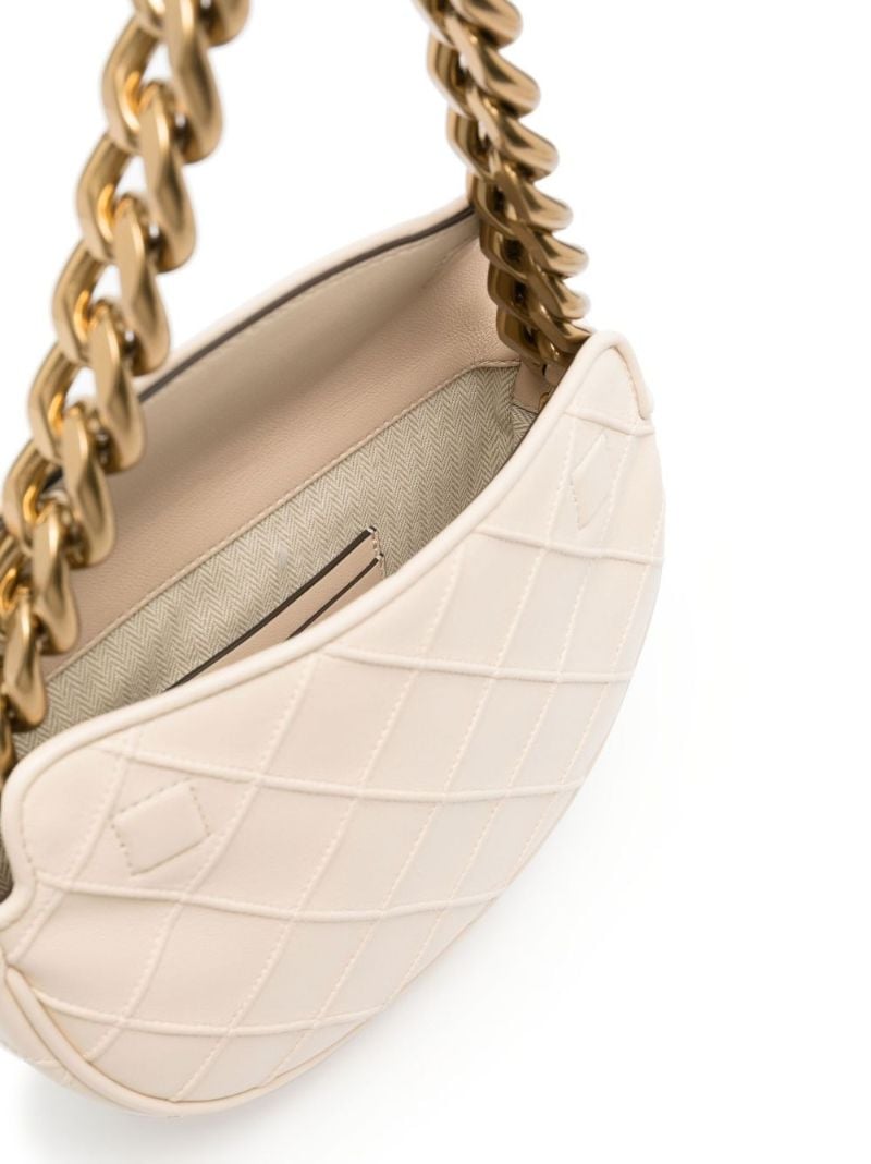Neutral Mini Fleming Soft Crescent Shoulder Bag