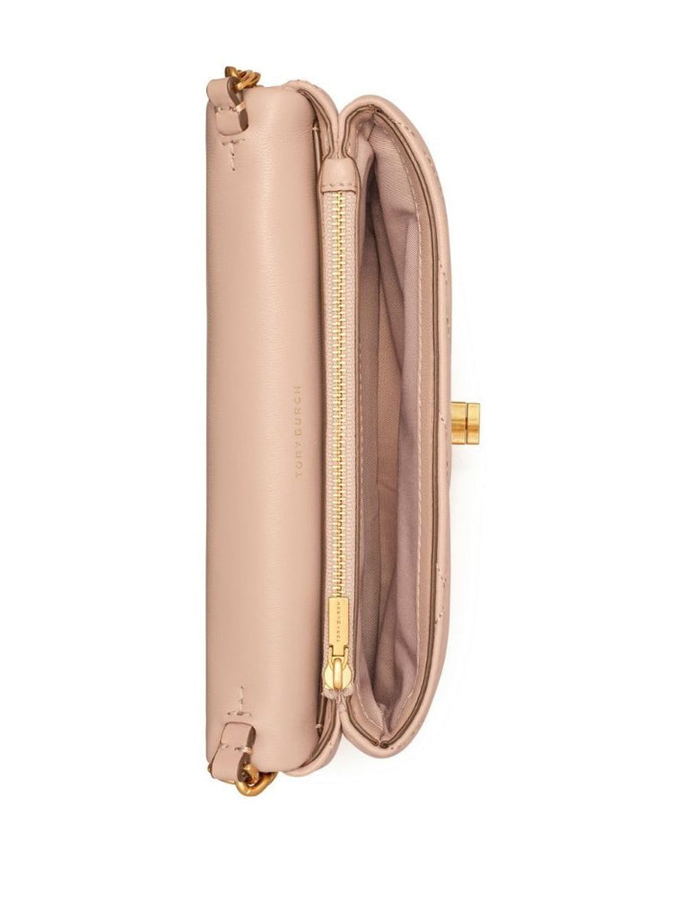 Neutral Kira Chevron Leather Cross Body Bag