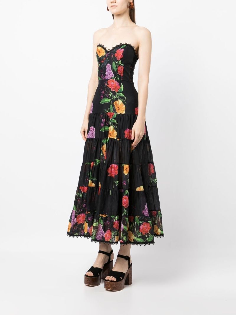 Black Floral Print Maxi Dress