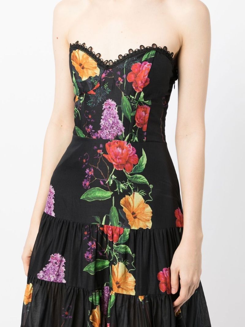 Black Floral Print Maxi Dress