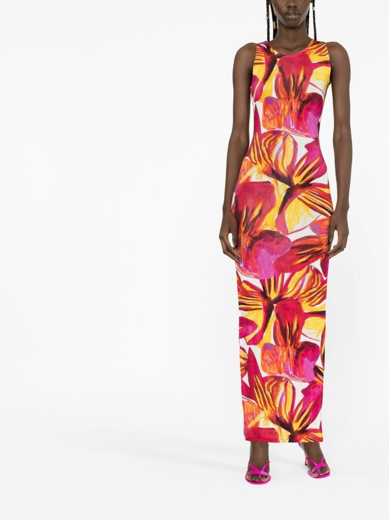 Pink Sea Breeze Printed Maxi Dress