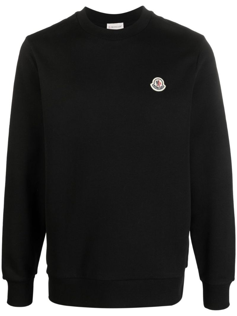 Black Logo-appliquÃ_x0083_Â© Cotton Sweatshirt