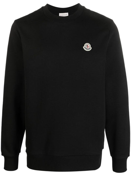 Black Logo-appliquÃ_x0083_Â© Cotton Sweatshirt