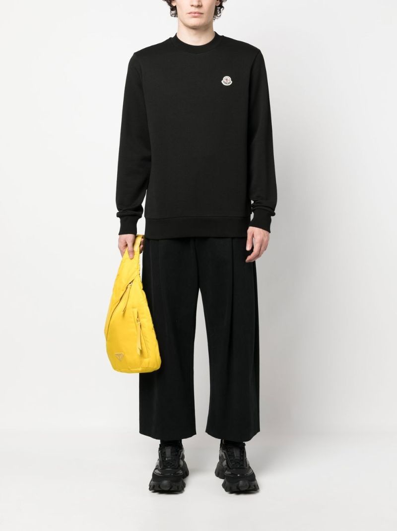 Black Logo-appliquÃ_x0083_Â© Cotton Sweatshirt