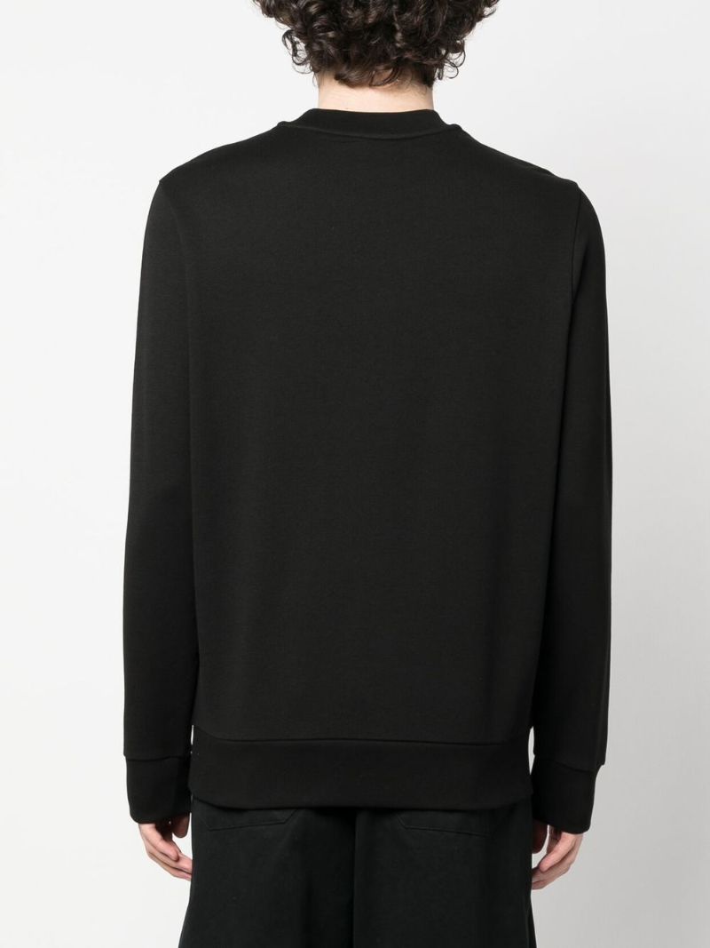 Black Logo-appliquÃ_x0083_Â© Cotton Sweatshirt