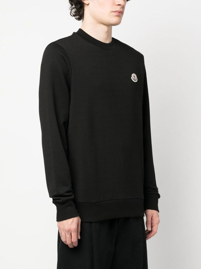 Black Logo-appliquÃ_x0083_Â© Cotton Sweatshirt