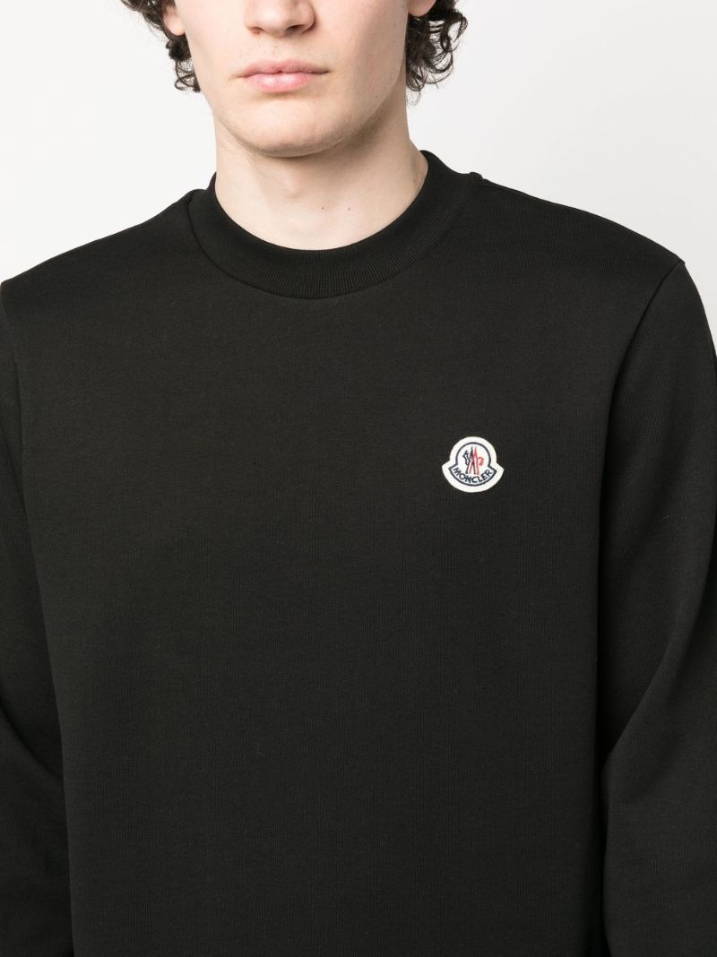 Black Logo-appliquÃ_x0083_Â© Cotton Sweatshirt