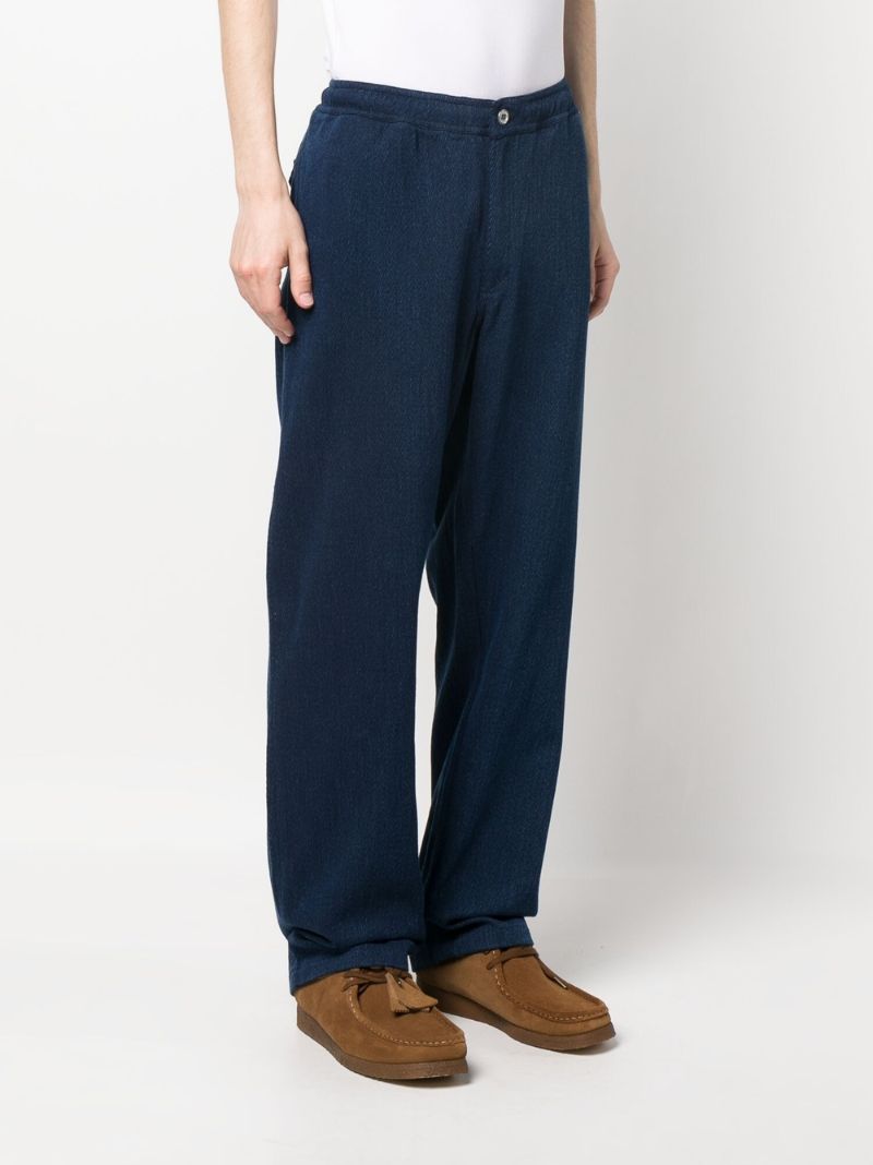 Blue Fadi Straight-leg Cotton Trousers