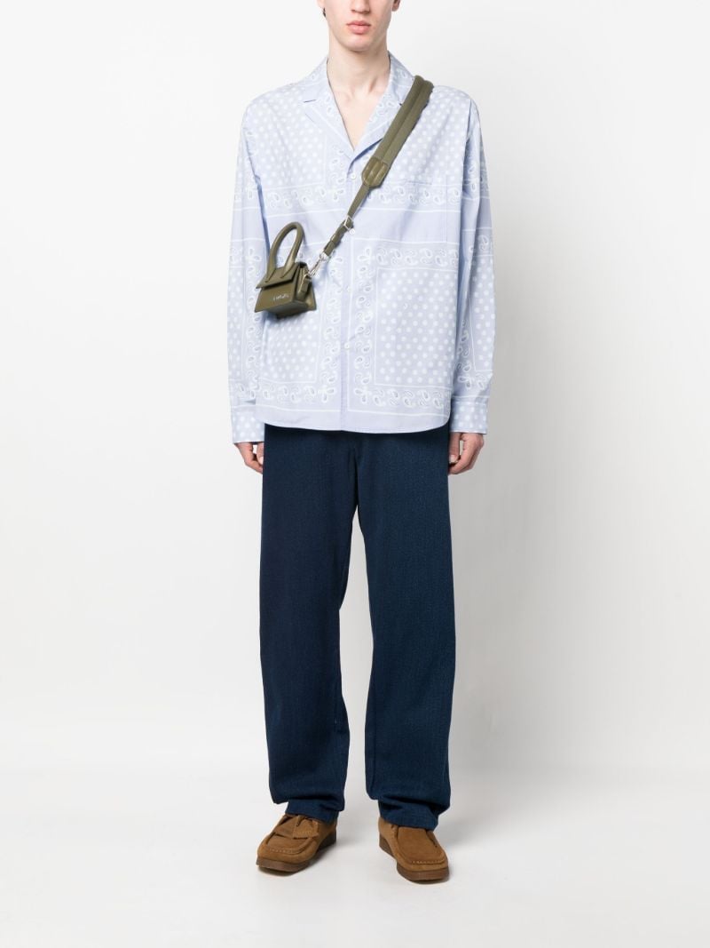 Blue Fadi Straight-leg Cotton Trousers