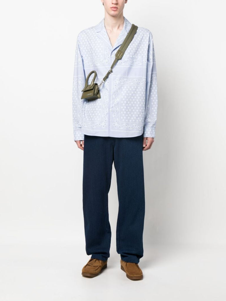 Blue Fadi Straight-leg Cotton Trousers
