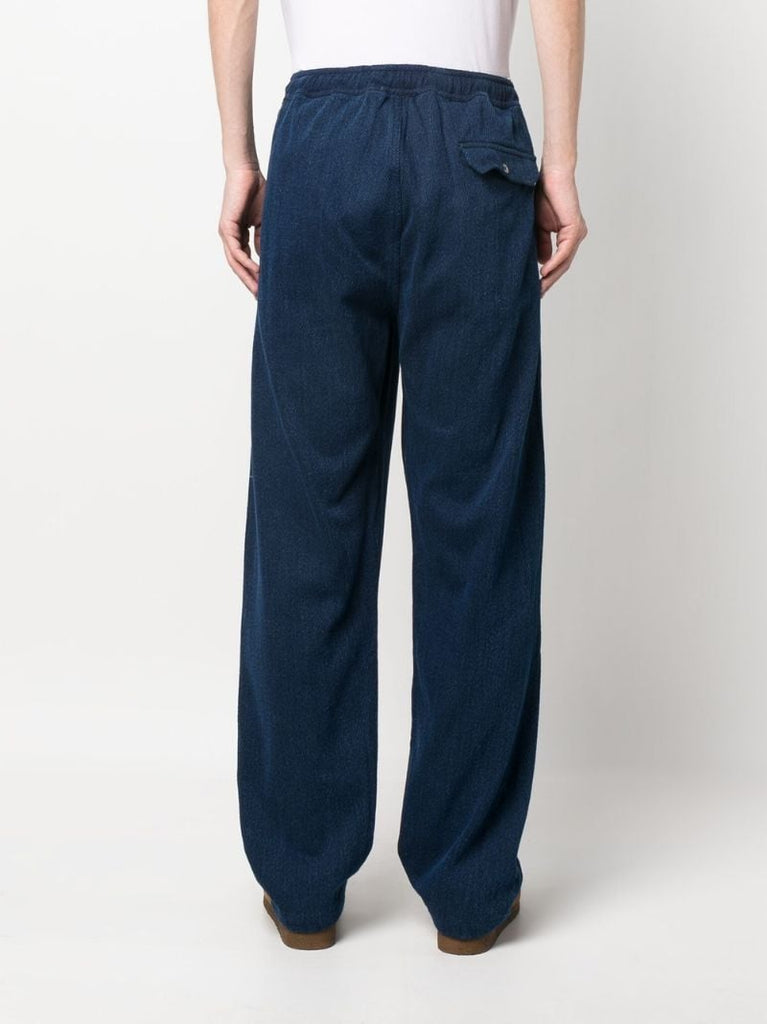Blue Fadi Straight-leg Cotton Trousers