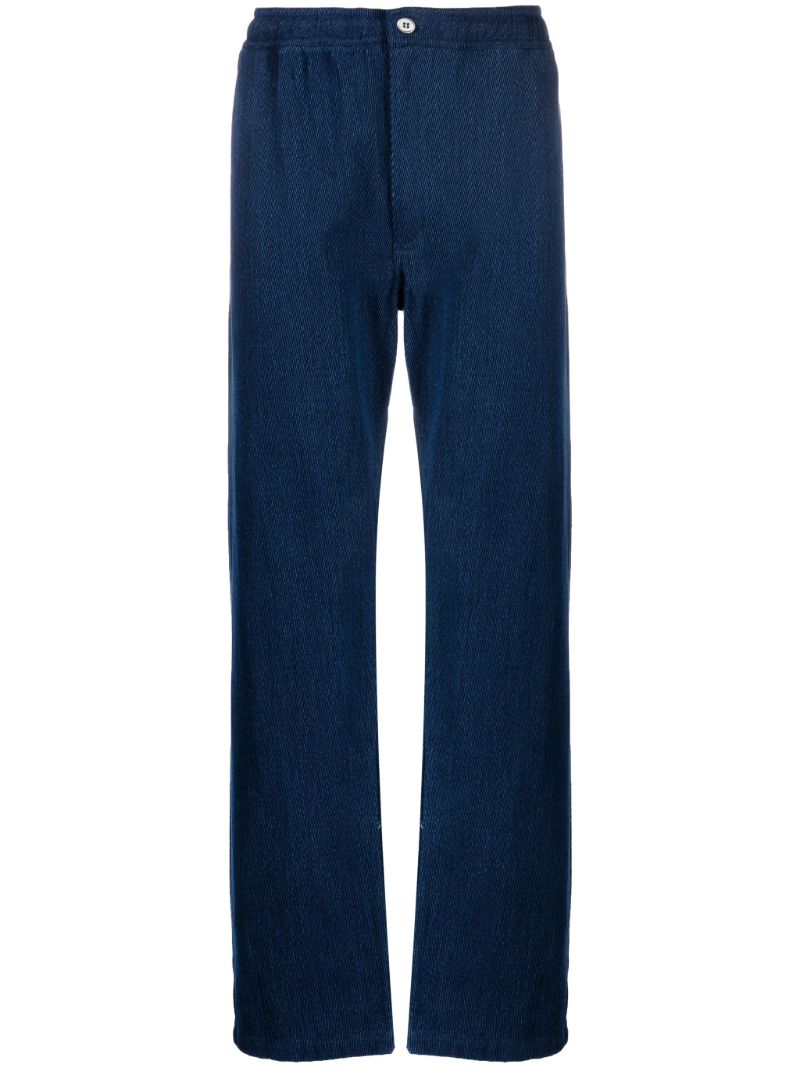 Blue Fadi Straight-leg Cotton Trousers